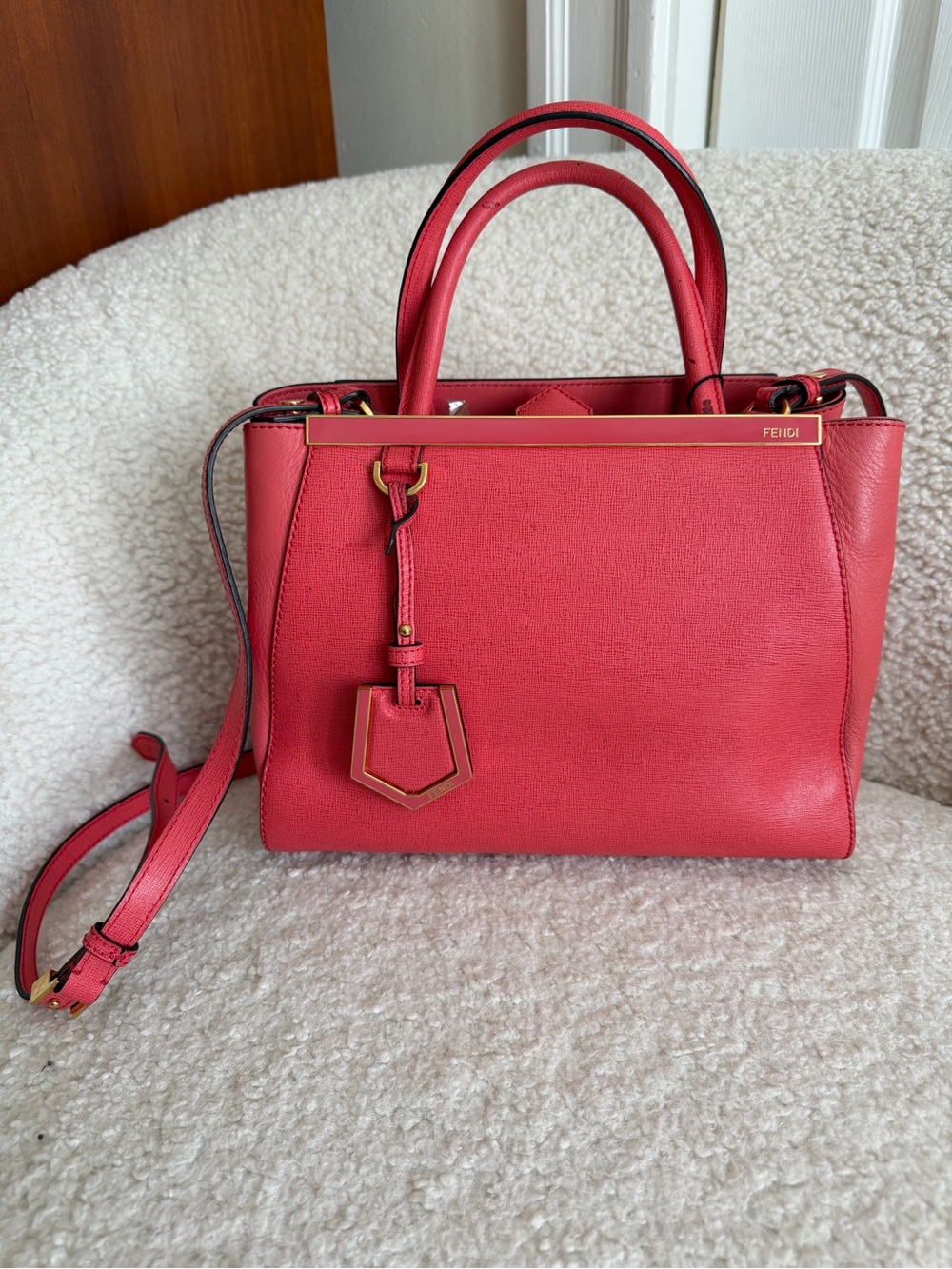 Fendi Vittelo Elite Flamingo Petite 2Jours tote Rosa Exstasy